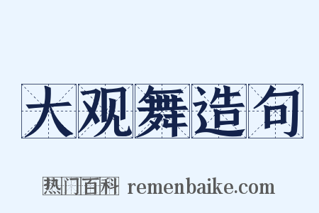 大观舞造句是什么意思的图片